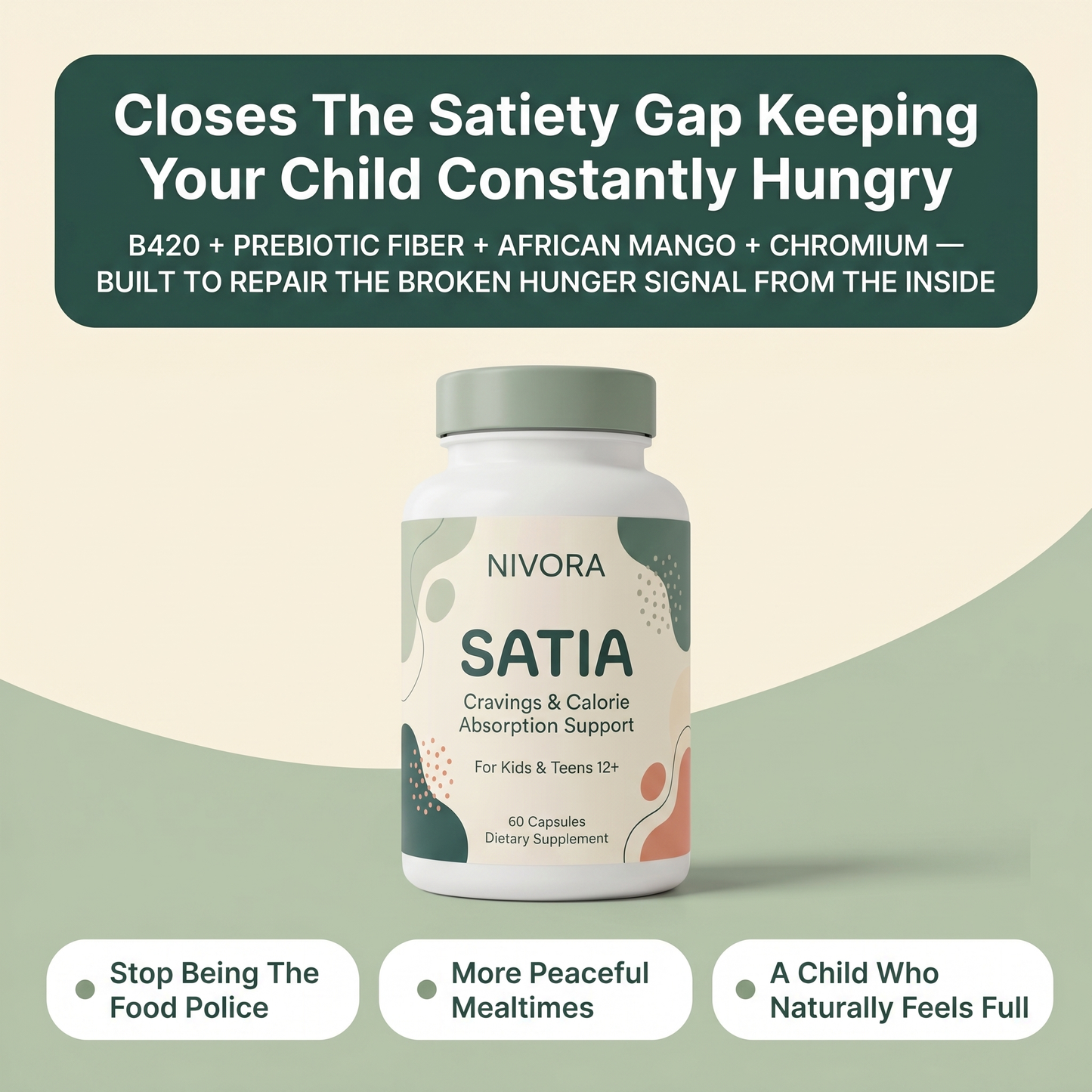 Nivora SATIA - Cravings & calorie absorption support for kids
