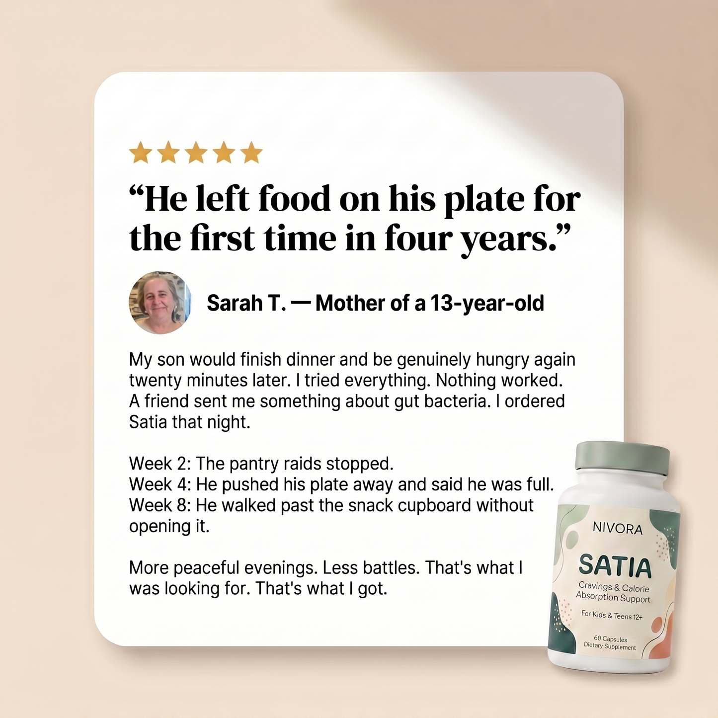 Nivora SATIA - Cravings & calorie absorption support for kids