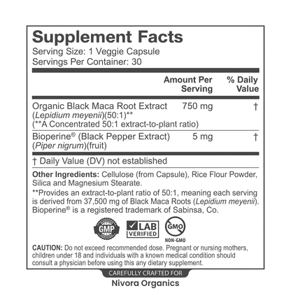 Nivora® Pure Black Maca Capsules